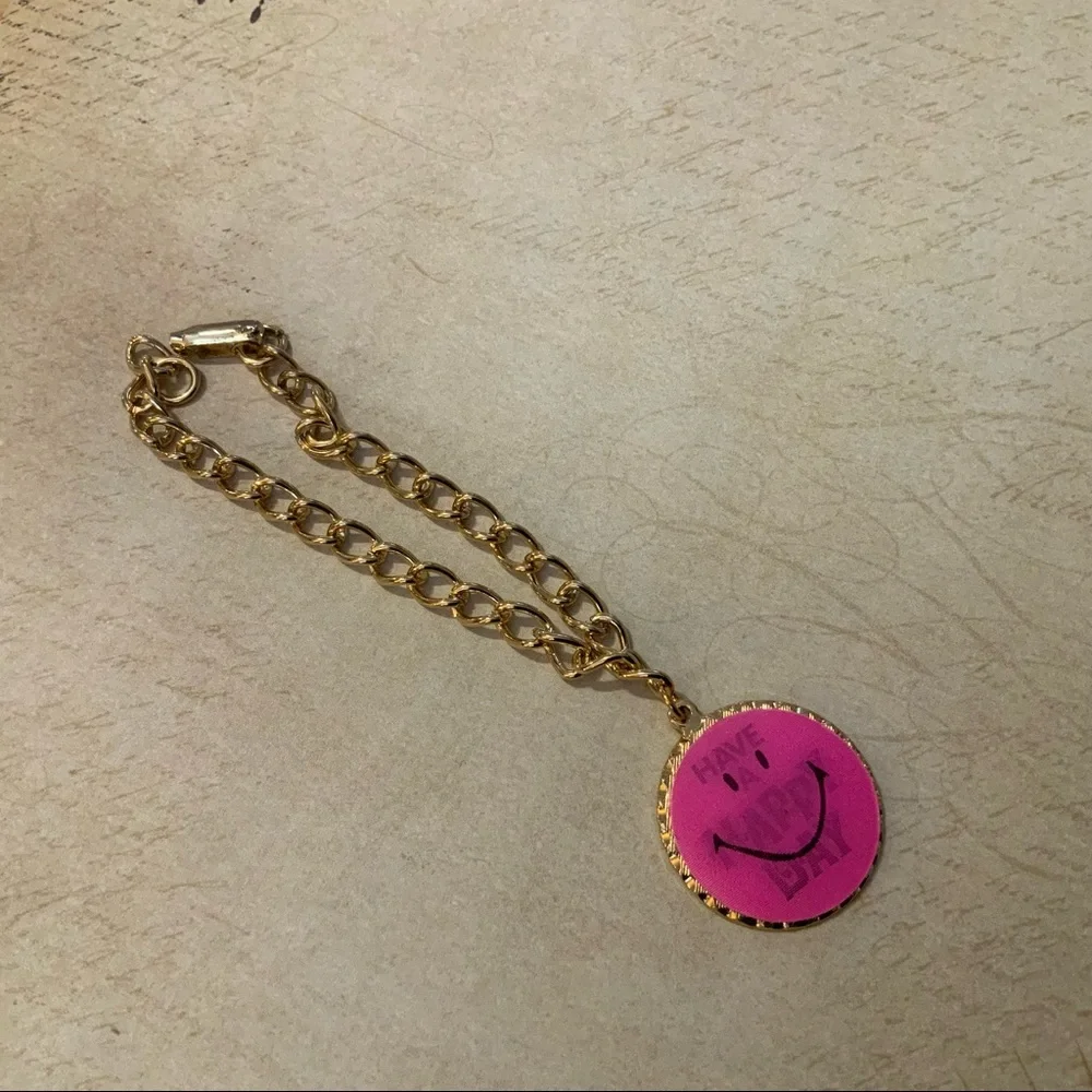 SMILEY HAVE A NICE DAY CHANGE IMAGE VERY VINTAGE BRACELET 70s - Picture 12 of 12